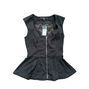 NWT Guess Sleeveless Sheer Lace Back Festival Coachella Whimsigoth Black Fairy S